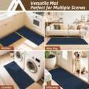 COSY HOMEER 48x20Inch/30X20Inch Kitchen Rugs Sets Non-Slip Washable Kitchen Mats for Floor Polypropylene Absorbent Kitchen Runner for Kitchen Sink Hallway Entryway,Navy Blue