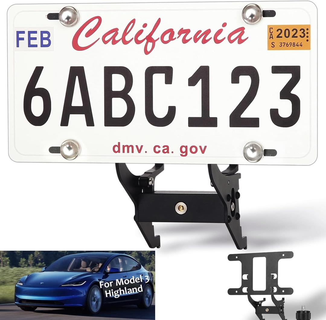 2025 Model 3 Highland License Plate Frame for Tesla Model 3 2024 Accessories Front License Plate Holder (Model 3 Highland 2024-B)