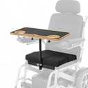 TYYIHUA 2-in-1 Wheelchair Tray Table & Seat Cushion Combo | Fits 17"+ Seat Width | Adjustable Bamboo Lap Desk with Quick-Release | for Electric & Transport Wheelchairs, Adults & Seniors