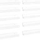 upsimples 10 Pack Clear Acrylic Shelves, 1.7" x12" Nursery Bookshelves, Small Floating Bookshelf for Kids Baby, Vinyl Wall Mount, Record Holder, Magazine Rack, Comic Display, Picture Ledge Shelf Dcor
