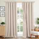BGment Linen Blackout Curtains for Bedroom, 84 Inches Long Black Out Drapes Room Darkening with Rod Pocket for Living Room Insulated, 2 Panels, Each Panel 52 Inch Wide