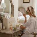 VLANDO Make Up Organizers For Counter with 4 Drawers,Beige