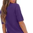 RUMIA Short Sleeve Sweaters for Women Summer Lightweight Loose Business Casual Tops (Purple, XL)