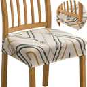 FUANGUI Dining Chair Covers Set of 4, Stretch Jacquard Removable and Washable Chair Seat Covers, Protector Chair Cushion Kitchen Dining Home Slipcovers(4 Pack)