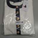 ZESICA Women's Fall Long Sleeve Bodycon Sweater Dress Crewneck Button Knit Color Block Party Mini Dresses (White, M)