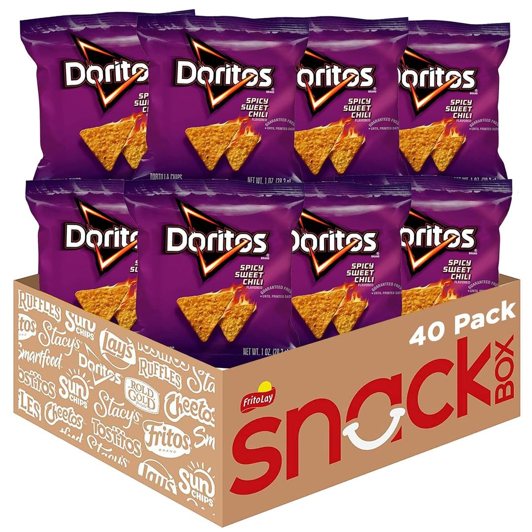 Doritos Flavored Tortilla Chips, Spicy Sweet Chili, 1 Ounce (Pack of 40) (EXP 09/08/26)