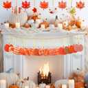 57 Pcs Fall Thanksgiving Tree Ornaments 3D Pumpkin Hanging Ornaments Felt Maple Leaf Fall Decoration for Home Farmhouse Harvest Autumn Tree Decoration