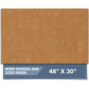 Barnyard Designs Natural Coco Coir Heavy Duty Backing Doormat - Large Cute Non-Slip Front Door Welcome Mat for Outside Entrance or Porch Entry, Brown (30x48, Plain Brown) (2'6" x 4' (Rectangular))