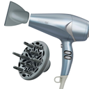 Infiniti PRO CONAIR Hair Dryer with Diffuser and Concentrator, 1875W Style & Shine Blow Dryer with Tourmaline and Ionic Conditioning to Fight Frizz, 3 Heat & 2 Speed Settings, Blue