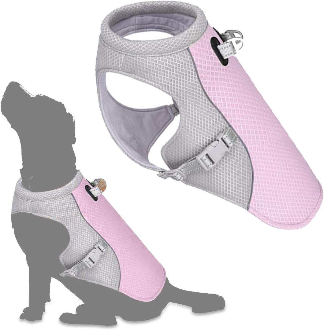 Dog Clothes, Cool Vest, For Pets, Cooling, Cool Touch, Cooling Vest, Summer Clothes, Multipurpose, Refreshing, Cooling Dogs, Walking, Pet Cool Vest, Summer Clothes, Ice Vest, Heatstroke Protection, Comfortable, Easy to Put On and Take Off, Breathable, Sweat Absorption, Summer Thin Harness, For Small and Medium Dogs, M, Pink