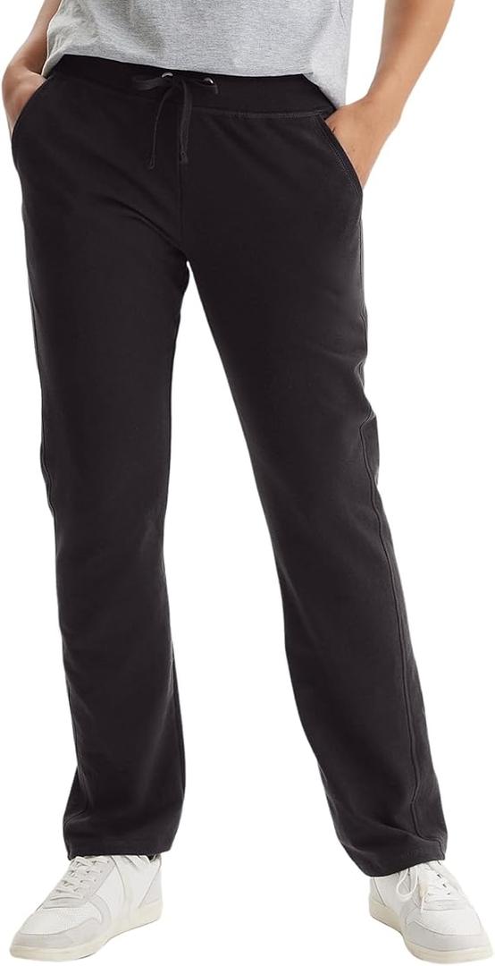 Womens French Terry Pants, Pocket Lounge Pants for Women, Lighter-Than-Fleece Loungewear, M, Black