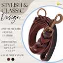 Heavy-Duty Leather Dog Leash 5.6 ft - Soft & Strong Training Dog Leashes for Small, and Medium Breeds (Brown, 5.6 ft x 5/8")