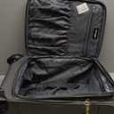 Steve Madden Designer Luggage - Checked Large 20 Inch Softside Suitcase - Expandable for Extra Packing Capacity - Lightweight Bag with Rolling Spinner Wheels (Peek-A-Boo Grey)