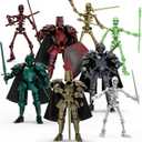 BOZOBO 8pcs 13 Action Figures Assembly RequiredDIY Multi-Colored Titan 13 Action Figure Set with Medieval Knight Style3D Printed Multi-Jointed Movable 13-Action T Figure for Kids & Adults
