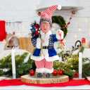 Father Santa Donald Christmas Figurine 45cm (Blue)  Funny Holiday Character Ornament  Novelty Christmas Decoration for Home, Party & Garden
