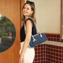 MYHOZEE Bowler Bag Rectangle Shoulder Bag Cute Purse PU Leather Swing Zip Bags Handbags With Bow for Women and Teen Girls