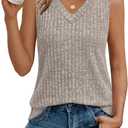 AUTOMET Womens Tank Tops Summer Sleeveless Shirts Spring 2026 V Neck Loose Fit Casual Clothes Trendy Fashion Outfits (M)