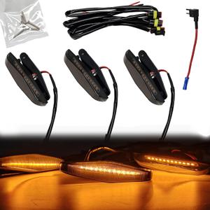 3Pcs LED Grille Lights Waterproof Amber LED Front Grille Lamp for 1995-2002, 2018-2019, 1995-1996 Toyotaa 4Runner TRD Pro Grille with Wiring Harness Fuse Adapter