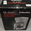 MUELLER HOME 12-Cup White Coffee Maker - Borosilicate Carafe, Auto-Off, Reusable Filter, Anti-Drip, Keep-Warm Function, Clear Water Level Window, White Kitchen Accessories