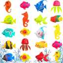 Weewooday 20 Pieces Artificial Moving Fishes Plastic Floating Fishes Lifelike Fish Ornament Aquarium Decorations for Fish Tank (Jellyfish and Seahorses)