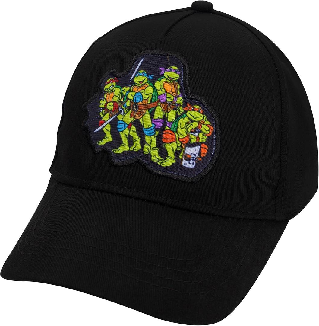 Teenage Mutant Ninja Turtles Baseball Cap, TMNT Baseball Hat for Boys, Ninja Turtles Kid Hat, Cotton Hat (Black)