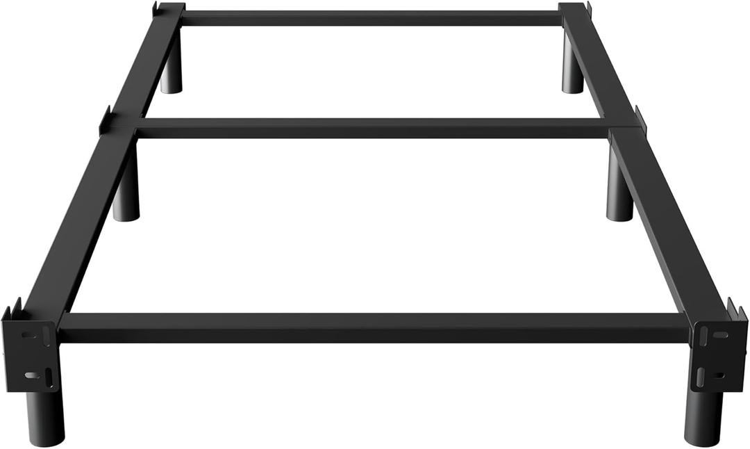 EMODA 7 Inch Twin XL Bed Frames Base for Box Spring and Mattress, 6 Legs Support Sturdy Metal Platform Tool-Free and Easy Assembly, Black