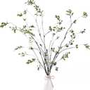 Sggvecsy 47.2’’ 4Pcs Artificial Ficus Branches Artificial Greenery Stems Faux Ficus Twig Plants Fake Leaf Spray Green Eucalyptus Branches for Vase Filler Office Home Wedding Decoration