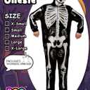 Christmas Gifts Adult 3D Skeleton Onesie - Plush Hooded Jumpsuit with Zipper, Halloween Costume XS-XL (Black, M)