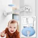 Neobay Child Proof Door Strap with Silicone Door Stopper. No Need for Baby-Gate. Keep Toddler Out and Let Cat in. Prevents Finger Pinch Injuries.