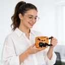 Naughty cat coffee Mugs,Cute funny Mug For Women, 380ml Unique Ceramic Coffee Tea Cups, Office Mug Gift 12.85oz/380ml (Caramel Brown)