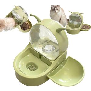Automatic Gravity Water Fountain for Cat, RABIT & Small Dogs  Ultra-Quiet Slow Auto-Refill Waterer Dispenser Station with Snack Bowl & Multi-Layer Filter - Snail Shape, BPA-Free, Spill Prove