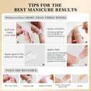 Cat Eye Press on Nails Short Almond - Light Purple & Nude Pink Shimmer Glossy French Tip Press on Nails for Gift, Soft Gel Press Stick on Nail with Nail Kit, Full Cover Reusable Acrylic Fake Nails Kit (60 Ounce (Pack of 1))