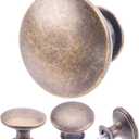 20 Pack Breen Bronze Round Antique Brass Kitchen Cabinet Knobs Cupboard Door Knobs Drawer Handle Pulls Dresser Knobs with 21 Pcs Screws for Bathroom Drawer Door Hardware
