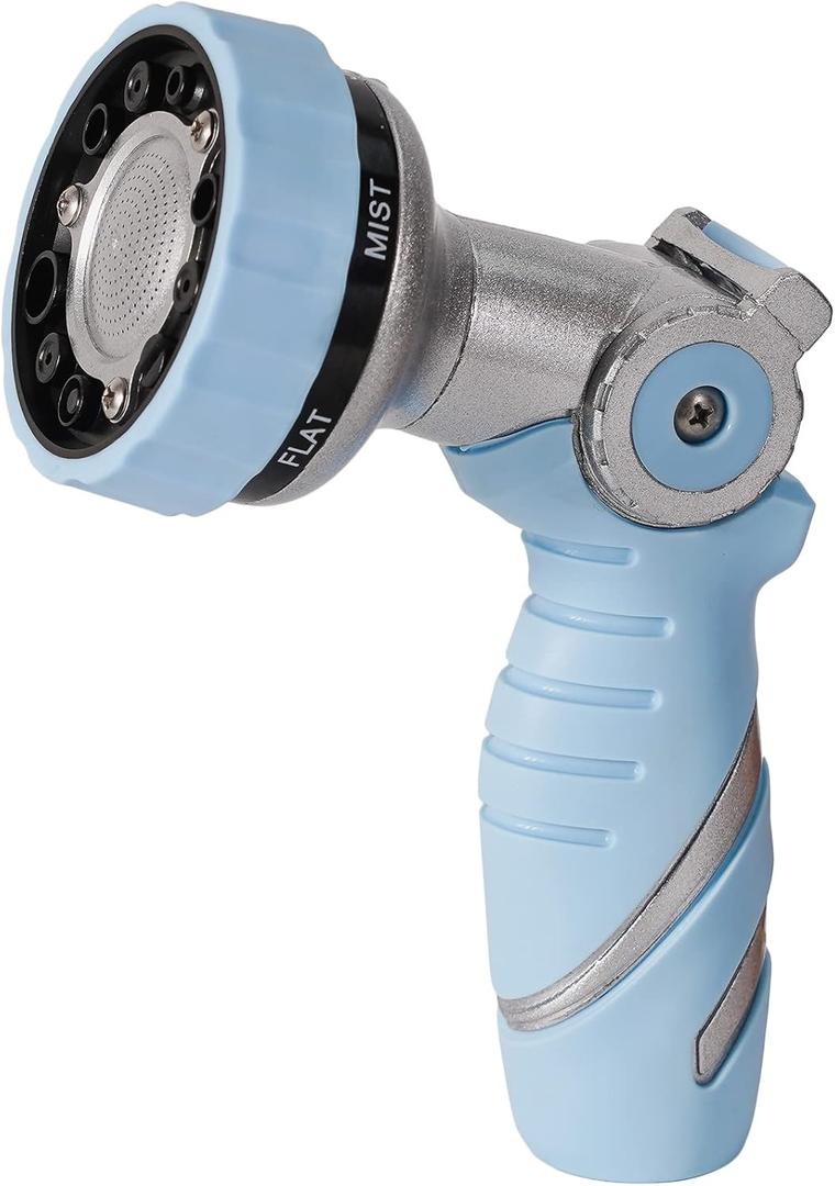 GREEN MOUNT Garden Hose Nozzle Heavy Duty Water Nozzle with Thumb Control On Off Valve, 6 Adjustable Spray Watering Patterns Comfortable Ergonomic Handle for Watering Plants, Washing Car, Cleaning