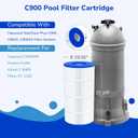 Fil-fresh 2 Pack C900 Pool Filter Cartridges Compatible with Hayward C900, Replacement for Pleatco PA90, Hayward CX900RE, Unicel C-8409, 90 sq.ft