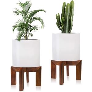 2 Pack Wood Plant Stand Indoor Holders for Plants, Sturdy Flower Pot Stands Plants Shelf, Wooden Stool for Patio Plant Stand, Fit 5-18 Inch Variety Flower Pots, Easily Assemble