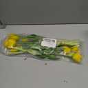 15 Pcs Yellow Artificial Tulips Fake Flowers, Premium Latex Lifelike Texture, UV Resistant Waterproof Faux Tulip Bouquets with Snap-on Petals for Outdoor, Home, Wedding Decor