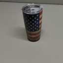 4th of July American Flag Tumbler 20oz Stainless Steel Patriotic Cup Memorial Veterans Father's Independence Day BBQ Camping Outdoor Travel with Lid Double-Wall Vacuum Insulated