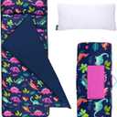 Wildkin Kids Microfiber Nap Mat Soft Sleep Mat with Pillow, Ideal for School & Travel - Dino Pals, One Size