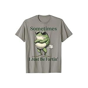 Sometimes I Just Be Farting Funny Vintage Frog Graphic TShirt, M