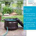 BIRDROCK HOME Water Hose Holder - Decorative Metal Pot, Indoor or Outdoor, Garden Storage Organizer, Patio Portable Bucket - Distressed Bronze, Holds up to 200ft Hoses, Large with Lid