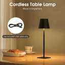 UME 3 Pack Cordless Table Lamp, Battery Operated Lamp - Portable Waterproof Rechargeable Table Lamp w/ 3 Color Temps & Stepless Dimming for Dinner, Desk, Cafe, Outdoor (Black)