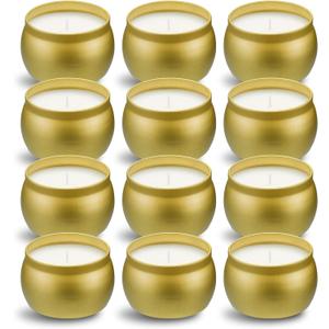 Scented Candles Gift Set, 12 Pack Natural Soy Wax Single tin 4 oz for Family Gatherings, Festive Candles