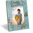 Daddy Gifts from Daughter Son, Daddy & Me Photo Frames, Holds 4 x 6 Inch Photos, Farmhouse Wooden Picture Frame Gift, Dad Birthday Gifts Idea, Father's Day Gift for Best Dad B1 (BlueB)