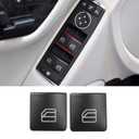Jaronx 2PCS Driver Window Switch Button Covers Compatible with Mercedes Benz, Power Window Switch Button Caps for C-Class W204 C230 C280 C300 C350,E-Class W212,GLK GLK350