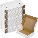 50 Pack 7x5x2 Small Shipping Boxes, White Corrugated Cardboard Packaging Box for Small Business