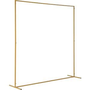 Ochine Gold Metal Wedding Arch for Ceremony, Garden Arch with Iron Backdrop Stand for Climbing Plants and Balloons (Square)