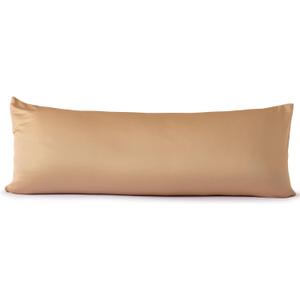 evolive Luxury 100% Tencel Material Silk Feel Cooling Breathable Pillow Cover/Pillowcases (Taupe, 21X54 Body Pillow Cover)