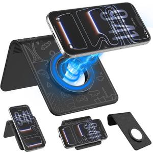 Magnetic Airplane Phone Holder, Travel Essentials Foldable Phone Stand for MagSafe, Universal Hands-Free Flexible Desk Stand for Plane, Office, Kitchen