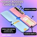 2 x MagSafe Wallet Phone Stand, iPhone Wallet with Adjustable Stand, for iPhone 16/15/14/13/12 models, 5 card holder, iPhone Clock Stand, ID Holder, Magsafe Accessories (Pink)